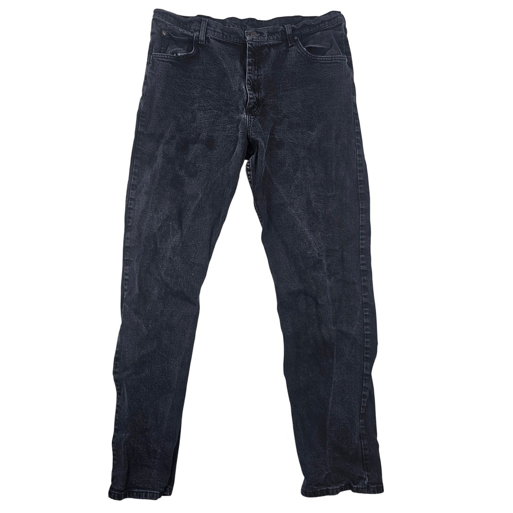 Wrangler Mens‎ Regular Fit Straight Leg Jeans 38x34 Faded Black Denim 1097FXVCB